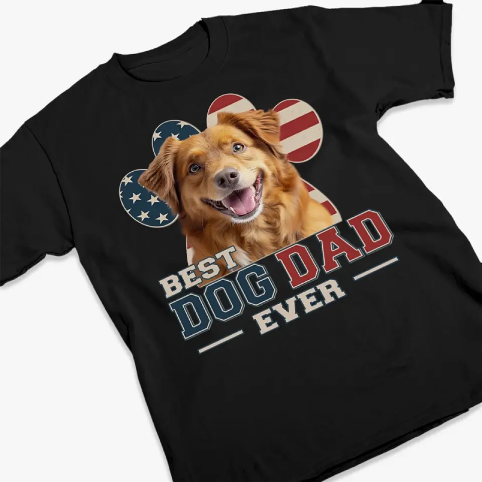 Custom Photo Happy To Be With The Best Dad - Dog & Cat Personalized Custom Unisex T-shirt, Hoodie, Sweatshirt - Father's Day, Gift For Pet Owners, Pet Lovers - Image 3