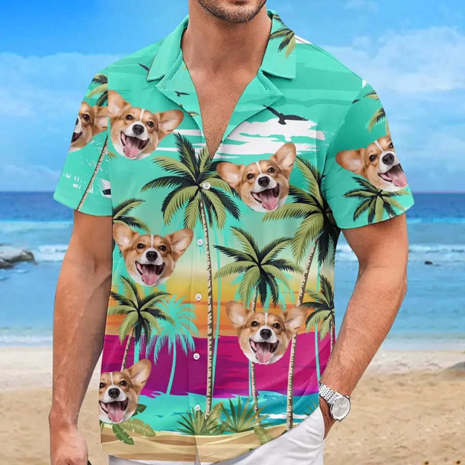 Custom Photo Hello, I'm Ready For The Summer - Dog & Cat Personalized Custom Unisex Tropical Hawaiian Aloha Shirt - Summer Vacation Gift, Gift For Pet Owners, Pet Lovers - Image 4