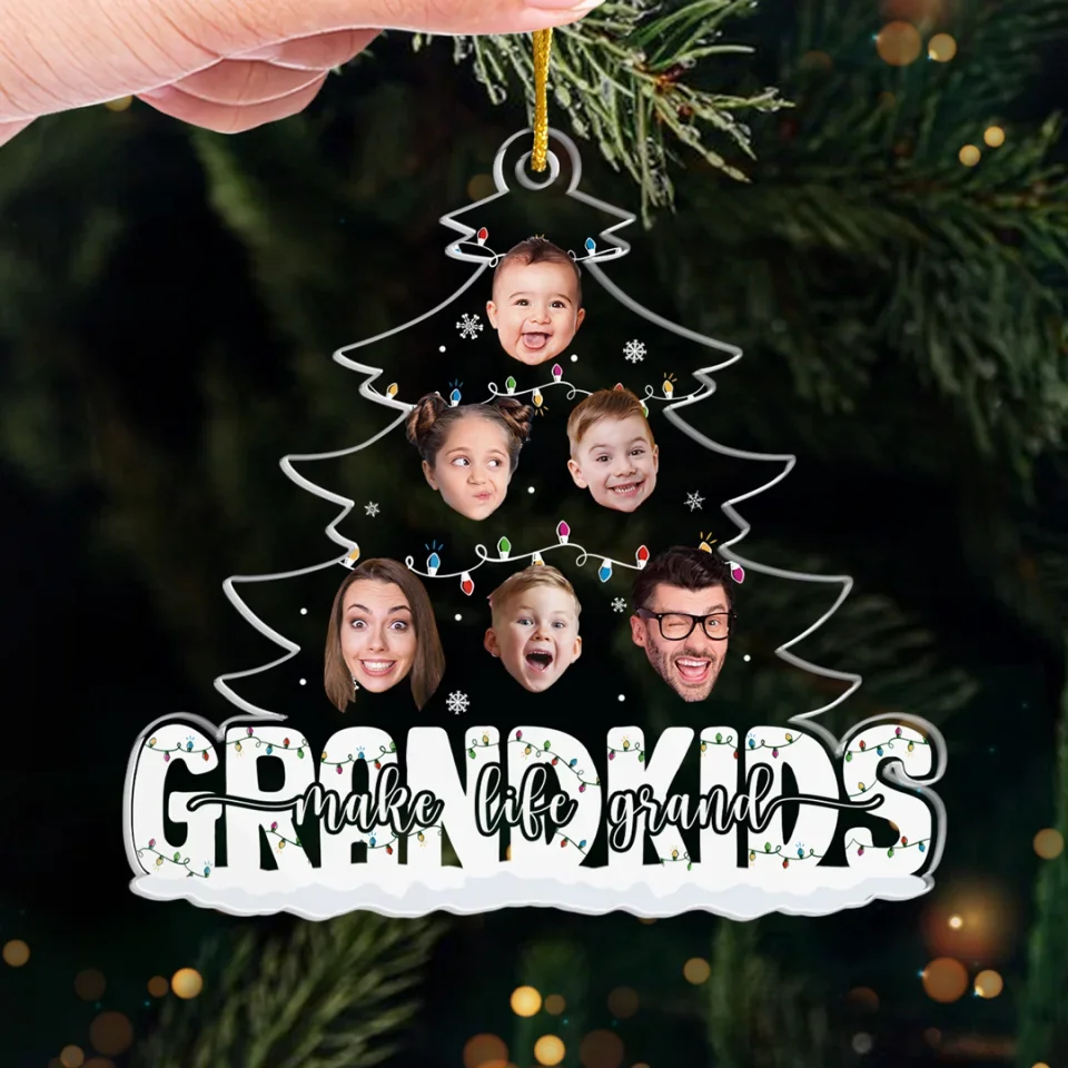 Custom Photo Here’s Wishing You The Charms Of Christmas All Year Long - Family Personalized Custom Ornament - Acrylic Custom Shaped - Christmas Gift For Grandma, Grandpa, Grandkids - Image 4