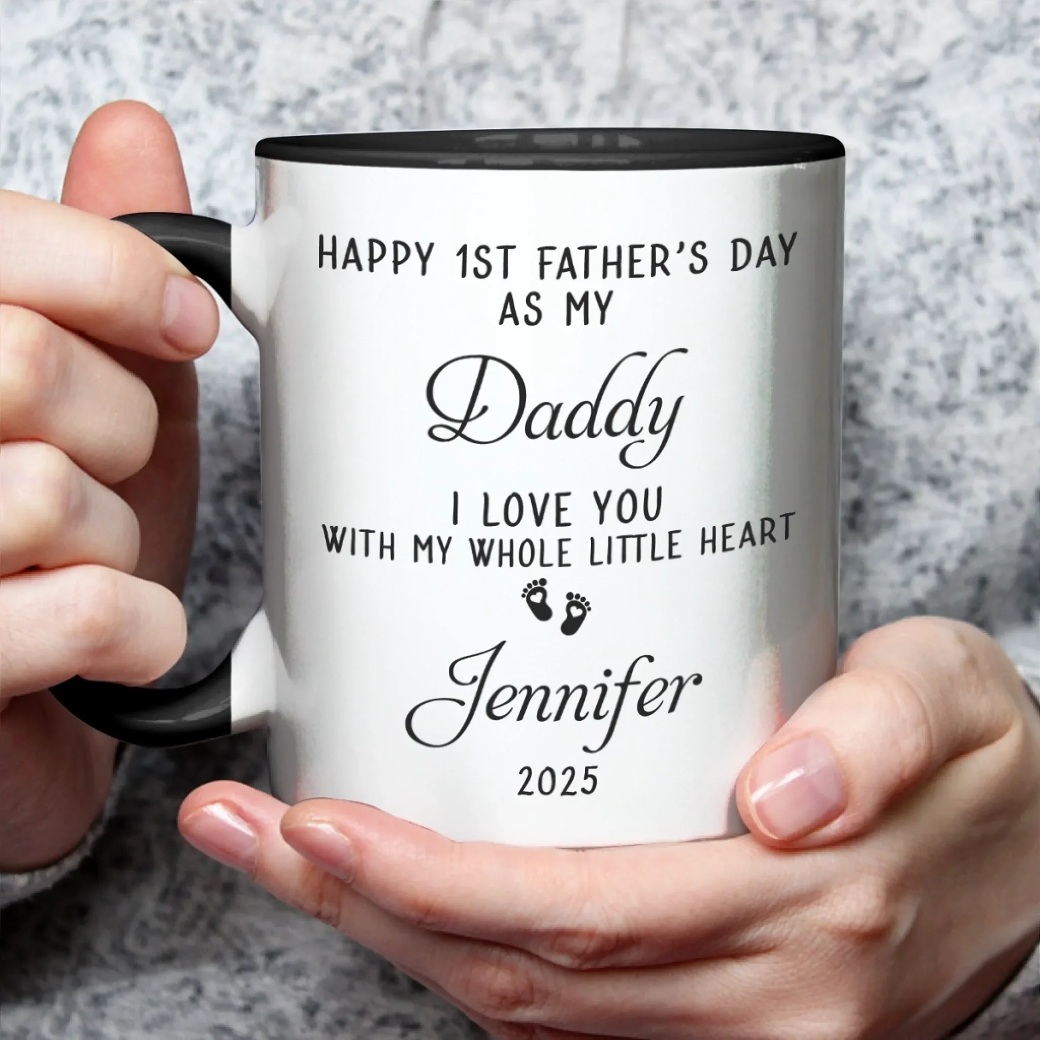Custom Photo Hold Me Close, Even When Apart - Family Personalized Custom Accent Mug - Father's Day, Gift For Dad - Image 4