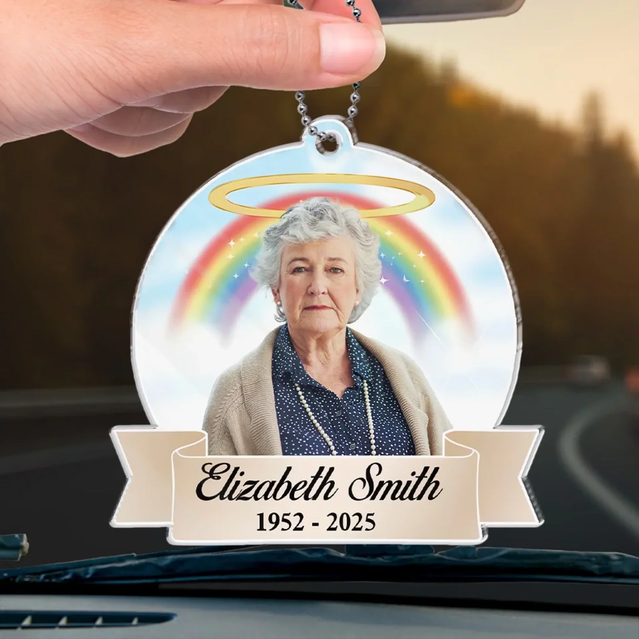 Custom Photo Holding You Close In Our Prayers - Memorial Personalized Custom Car Ornament - Acrylic Custom Shaped - Sympathy Gift For Family Members - Image 4