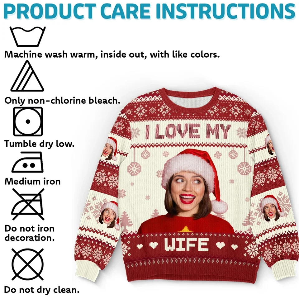 Custom Photo Holidays Are Better With You By My Side - Couple Personalized Custom Ugly Sweatshirt - Unisex Wool Jumper - Christmas Gift For Husband Wife, Anniversary - Image 6