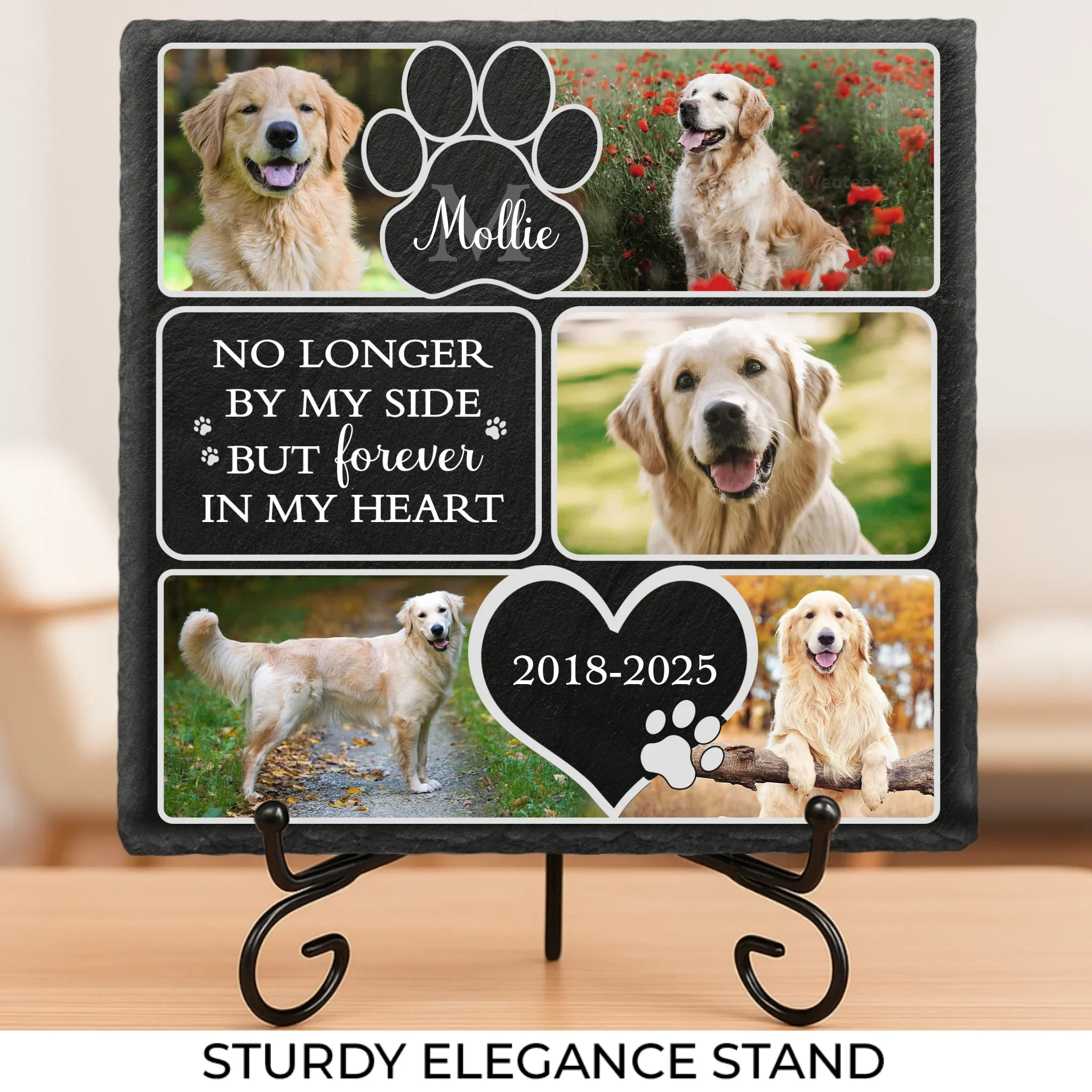 Custom Photo Honoring Memories That Keep Us Close - Memorial Personalized Custom Square Shaped Stone With Stand - Sympathy Gift For Pet Owners, Pet Lovers - Image 2