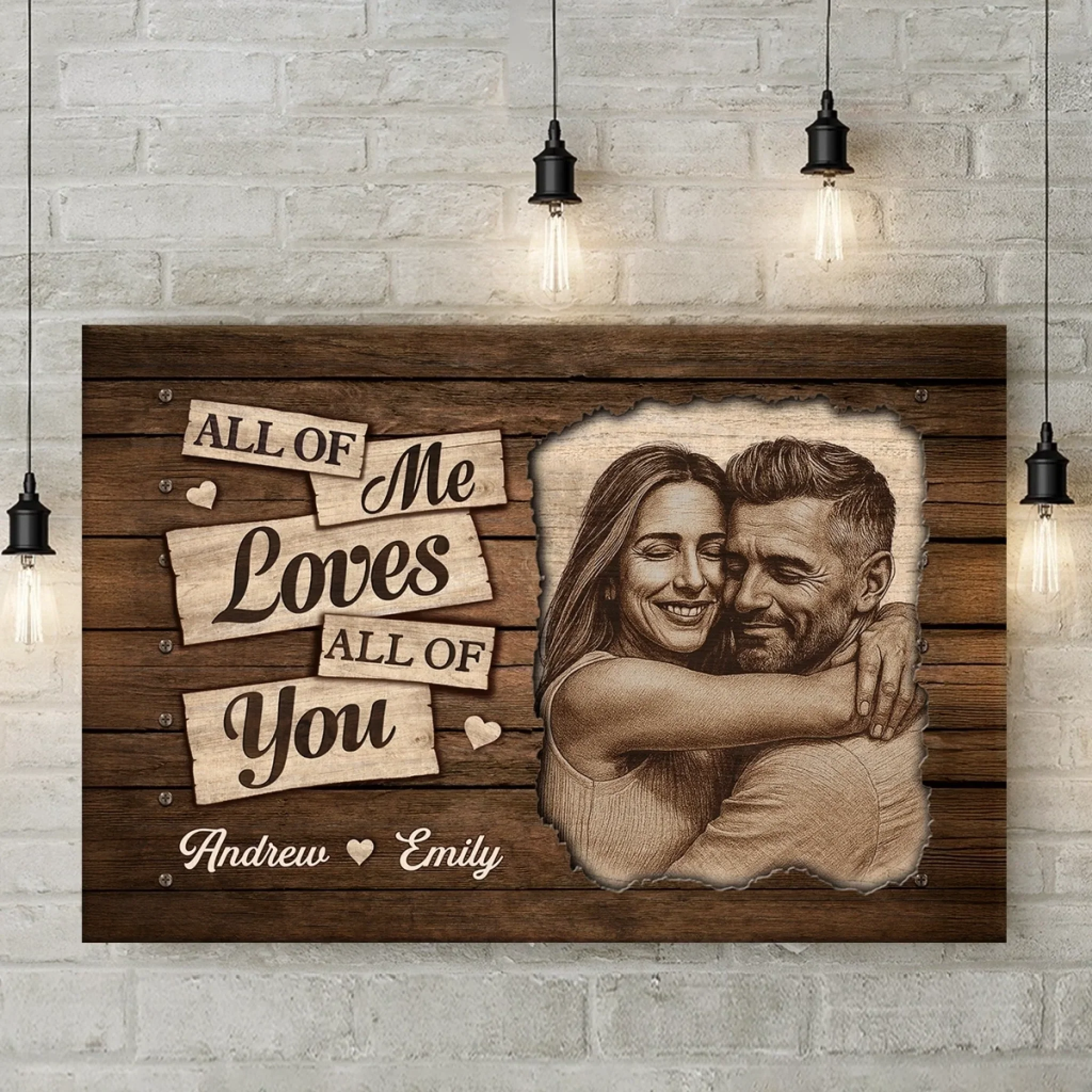 Custom Photo Horizontal Canvas - Personalized Anniversary Wedding Gifts For Husband And Wife, Him And Her - Together Life Feels Kinder - Image 3
