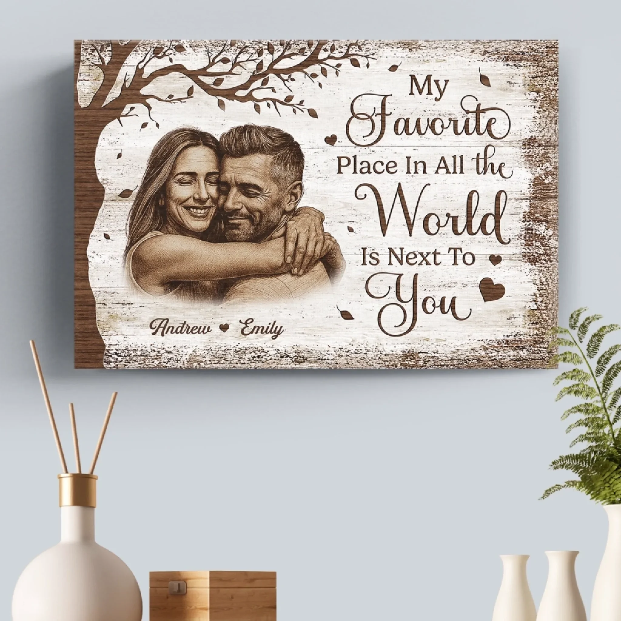 Custom Photo Horizontal Canvas - Personalized Anniversary Wedding Gifts For Husband And Wife, Him And Her - You Are My Peace - Image 7