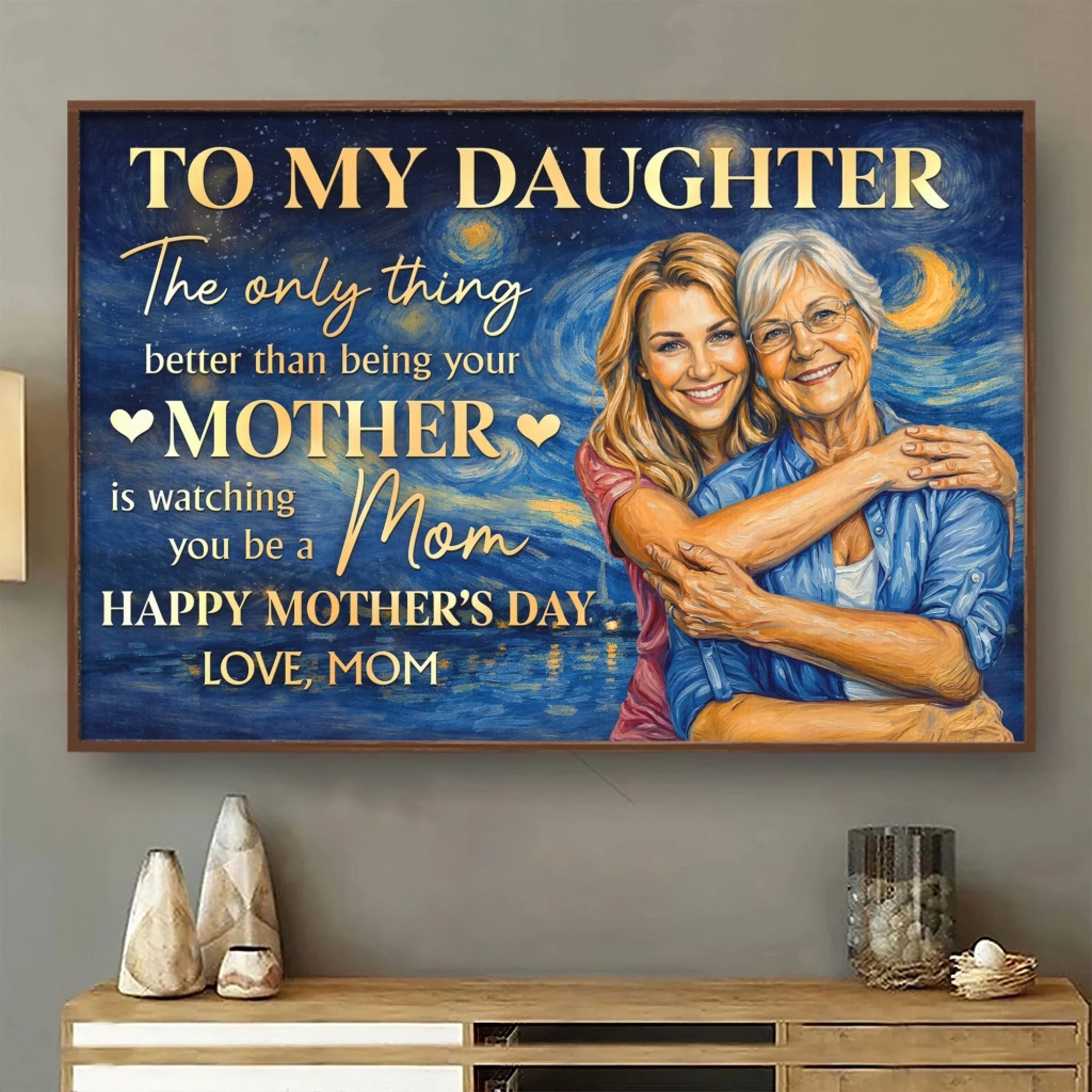 Custom Photo Horizontal Poster - Personalized Mother's Day Gifts For Daughter - Proud Of The Mother You’ve Become - Image 2