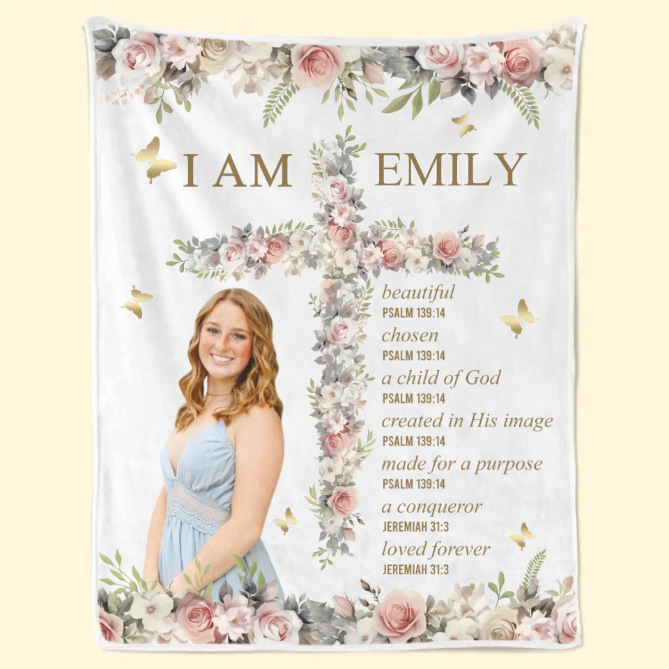 Custom Photo I Am A Child Of God Self-Love - Affirmation Personalized Custom Blanket - Gift For Yourself - Image 6