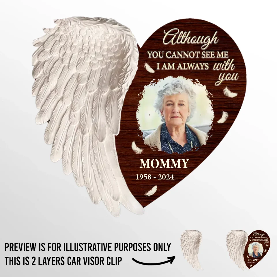 Custom Photo I Am Always With You - Memorial Personalized Custom Car Visor Clip - Sympathy Gift For Family Members - Image 2