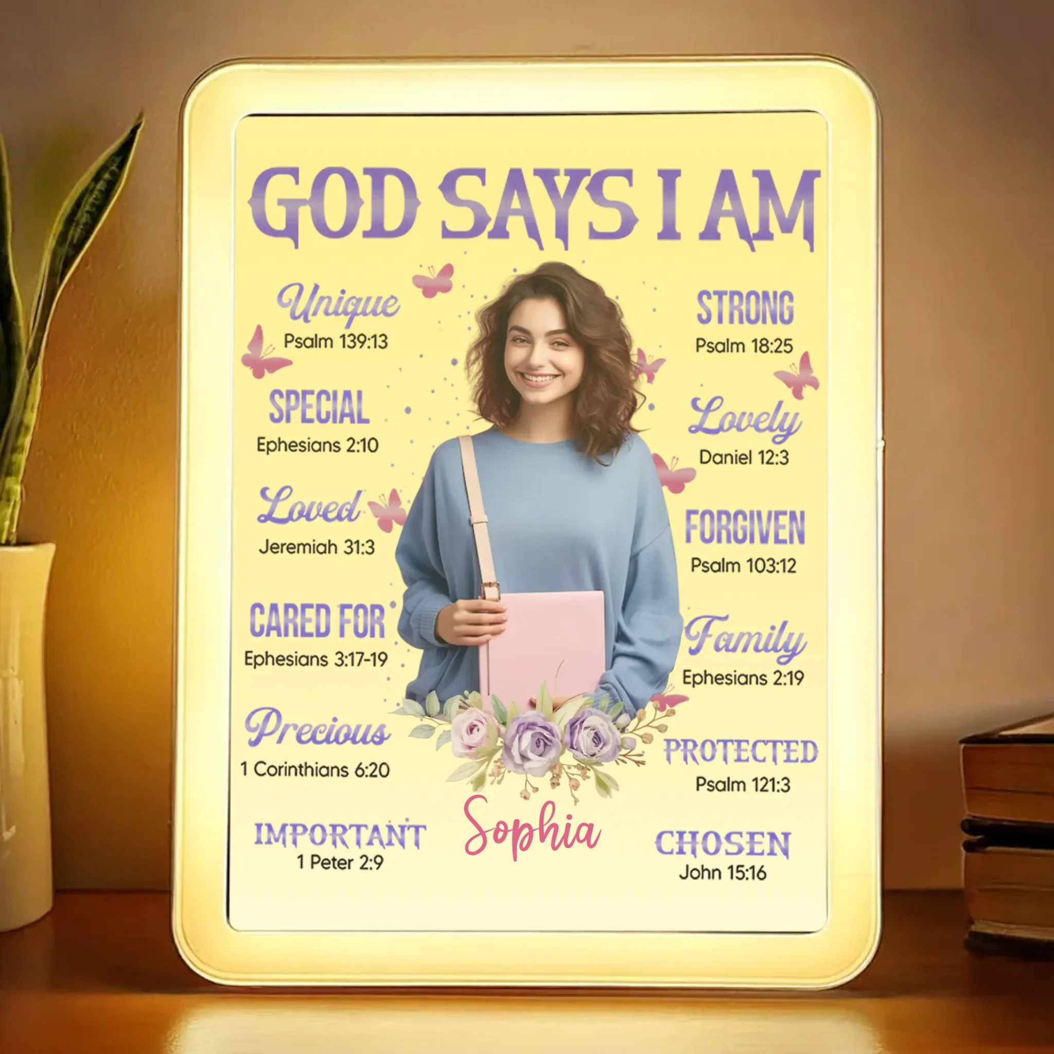 Custom Photo I Am Confident, Capable, And Strong - Family Personalized Custom LED Mirror Frame Lamp - Gift For Yourself, Best Friends, Siblings, Family Members - Image 2