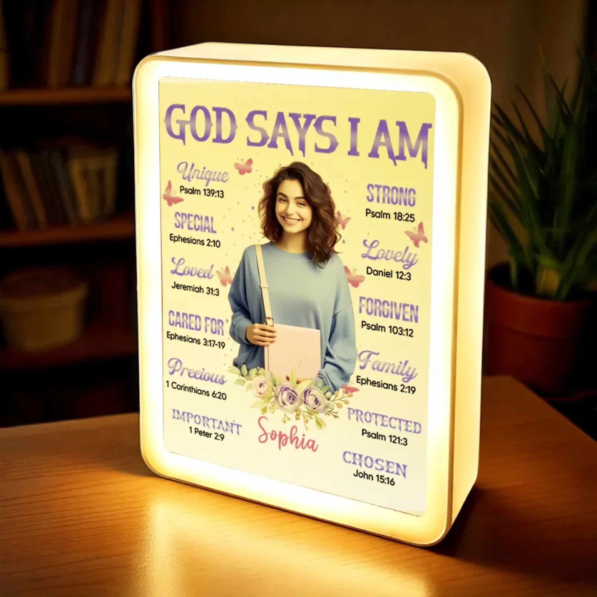 Custom Photo I Am Confident, Capable, And Strong - Family Personalized Custom LED Mirror Frame Lamp - Gift For Yourself, Best Friends, Siblings, Family Members - Image 3
