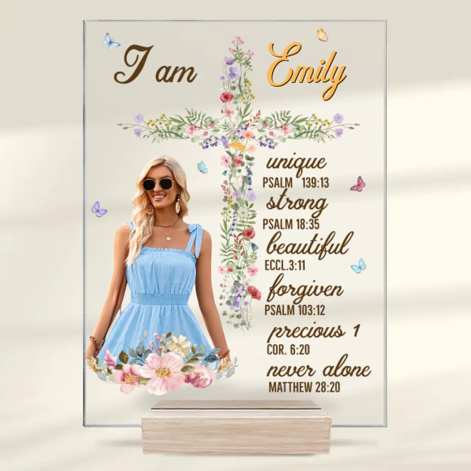 Custom Photo I Am Worthy Of Love And Respect Self-Love Affirmations - Friend Personalized Custom Rectangle Shaped Acrylic Plaque - Gift For Best Friends, Family Members, Coworkers, Yourself - Image 2