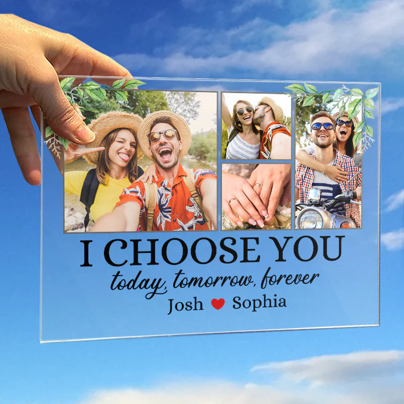 Custom Photo I Choose You Forever - Couple Personalized Custom Rectangle Shaped Acrylic Plaque - Gift For Husband Wife, Anniversary - Image 2