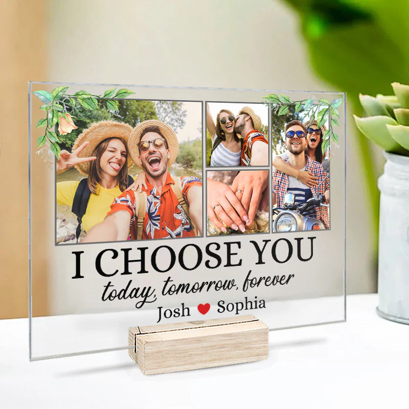 Custom Photo I Choose You Forever - Couple Personalized Custom Rectangle Shaped Acrylic Plaque - Gift For Husband Wife, Anniversary - Image 3