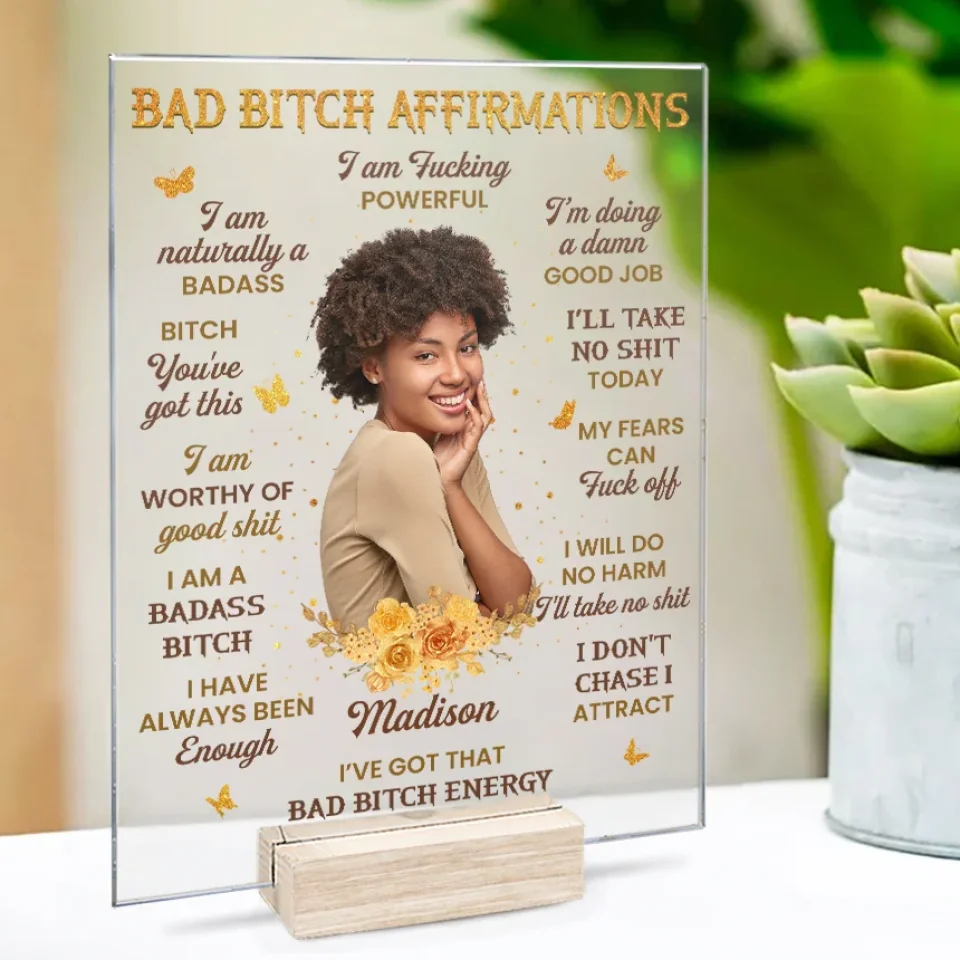 Custom Photo I Don't Chase I Attract Self-Love - Affirmation Personalized Custom Rectangle Shaped Acrylic Plaque - Gift For Yourself - Image 4