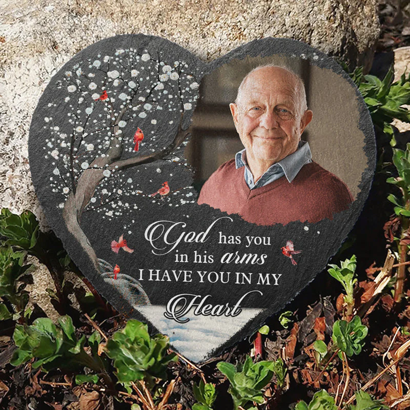 Custom Photo I Have You In My Heart - Memorial Personalized Custom Heart Shaped Memorial Stone - Sympathy Gift For Family Members - Image 4