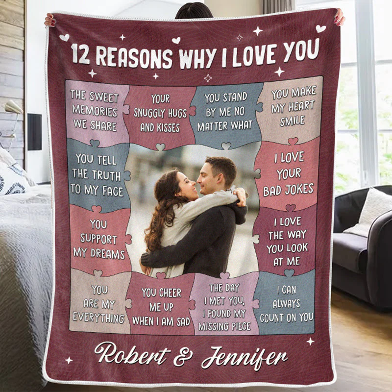 Custom Photo I Love The Way You Look At Me - Couple Personalized Custom Blanket - Gift For Husband Wife, Anniversary - Image 4