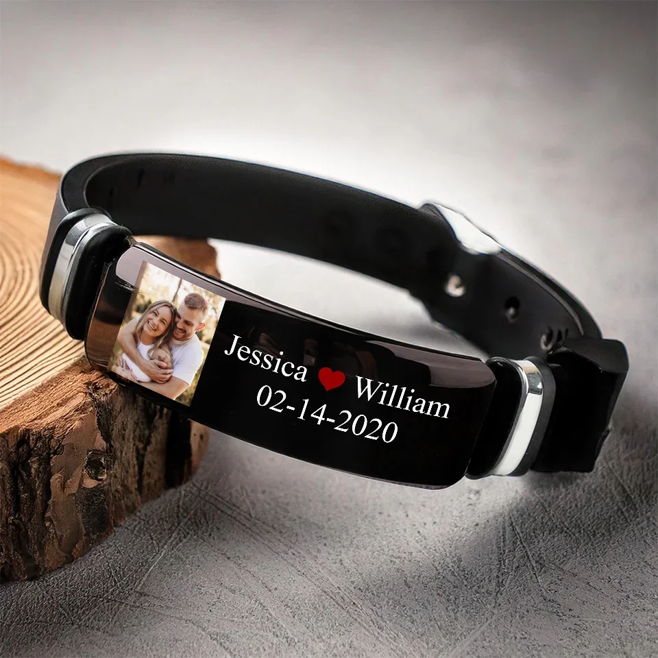 Custom Photo I Love You Always And Forever - Couple Personalized Custom Bracelet - Gift For Husband Wife, Anniversary - Image 4