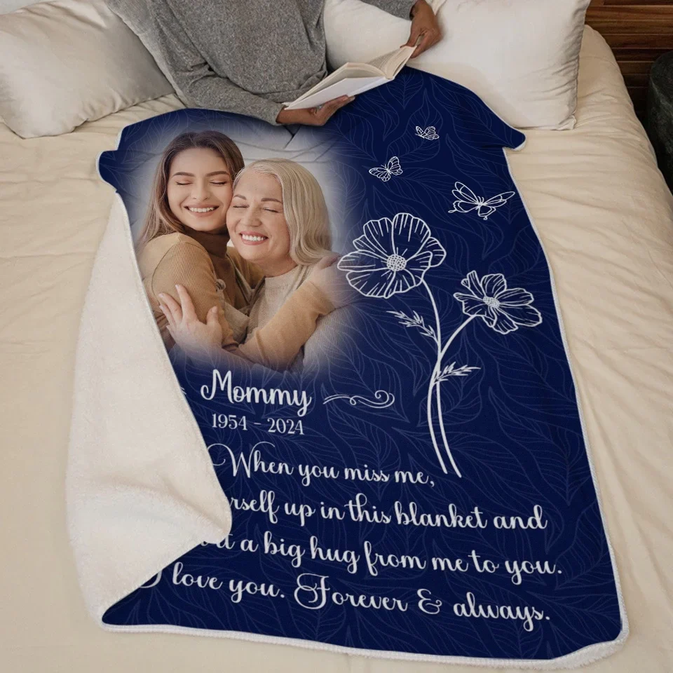 Custom Photo I Love You Forever And Always - Memorial Personalized Custom Blanket - Sympathy Gift For Family Members - Image 5