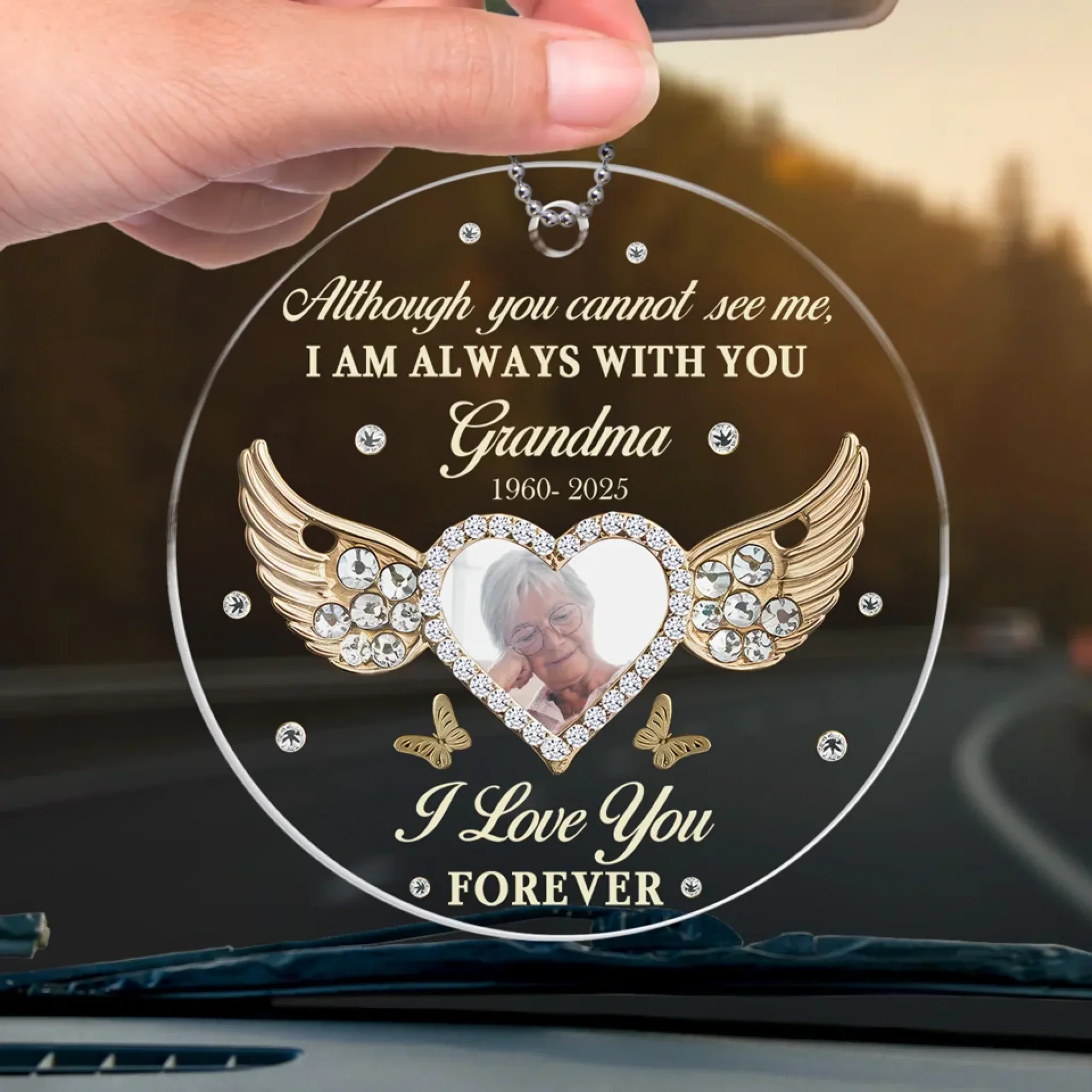 Custom Photo I Love You Forever - Memorial Personalized Custom Car Ornament - Acrylic Custom Shaped - Sympathy Gift For Family Members - Image 4