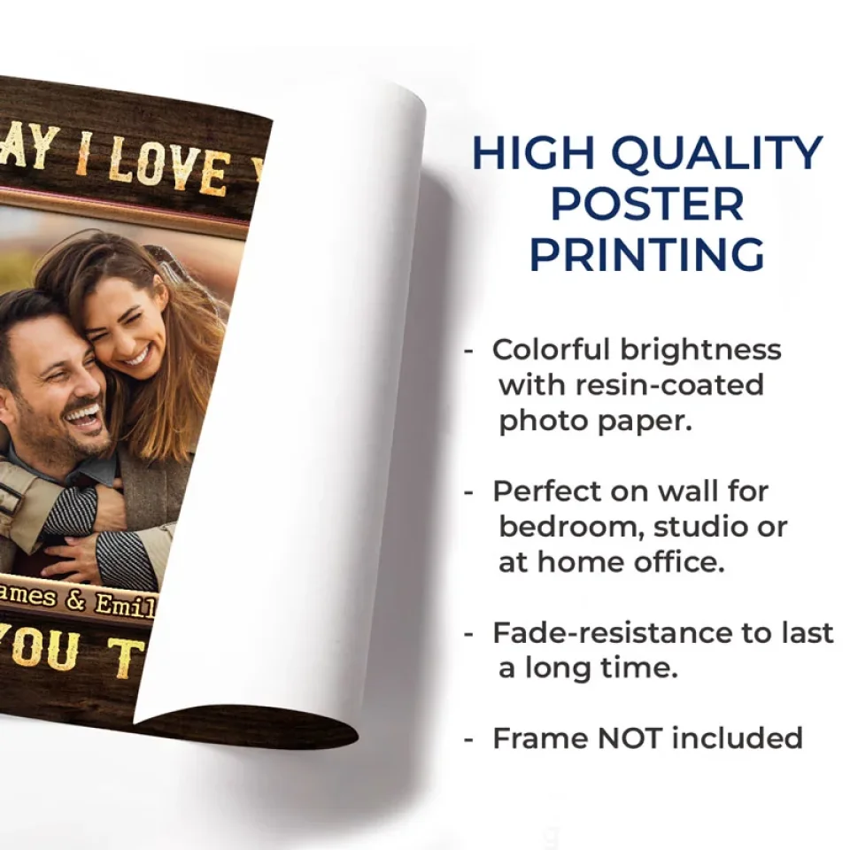 Custom Photo I Love You More - Couple Personalized Custom Horizontal Poster - Gift For Husband Wife, Anniversary - Image 5