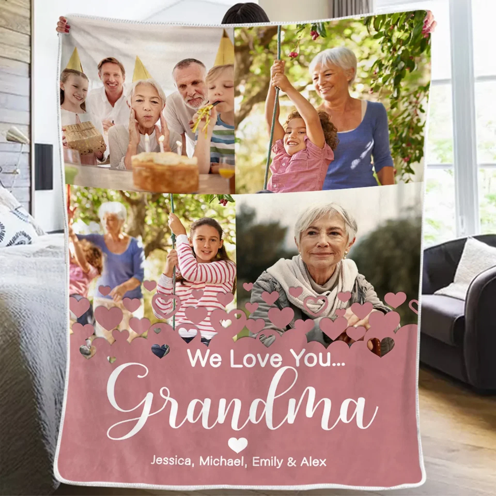 Custom Photo I Love You More Than I Can Say - Family Personalized Custom Blanket - Gift For Mom, Grandma - Image 3