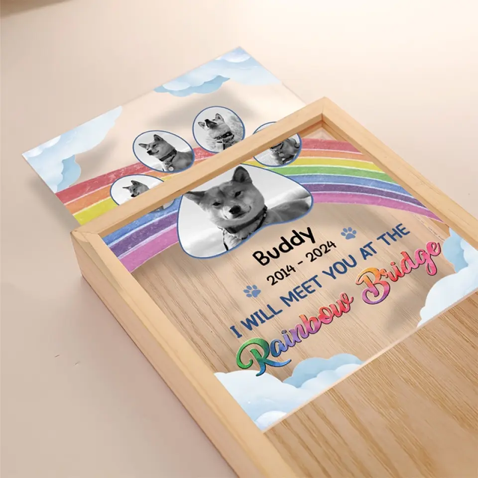Custom Photo I Really Meet You At The Rainbow Bridge - Memorial Personalized Custom Frame Light Box - Sympathy Gift For Pet Owners, Pet Lovers - Image 5