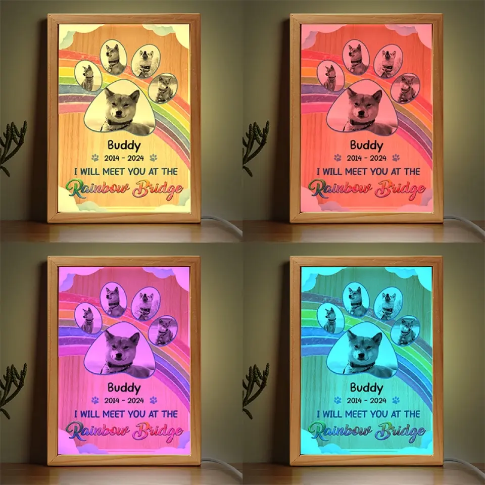 Custom Photo I Really Meet You At The Rainbow Bridge - Memorial Personalized Custom Frame Light Box - Sympathy Gift For Pet Owners, Pet Lovers - Image 6