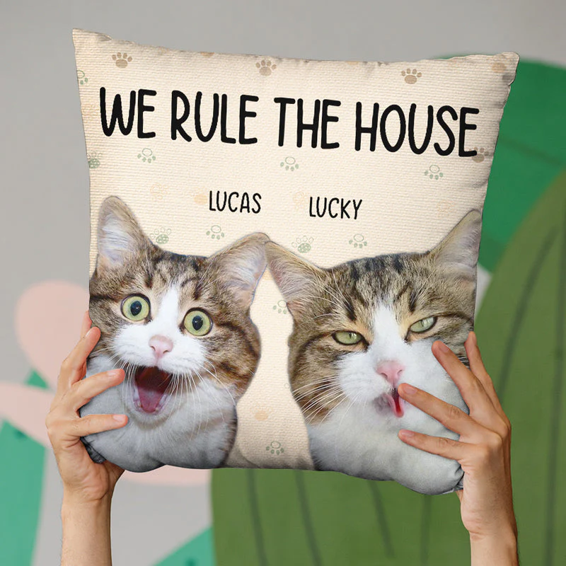 Custom Photo I Rule The House - Cat Personalized Custom Pillow - Gift For Pet Owners, Pet Lovers - Image 3