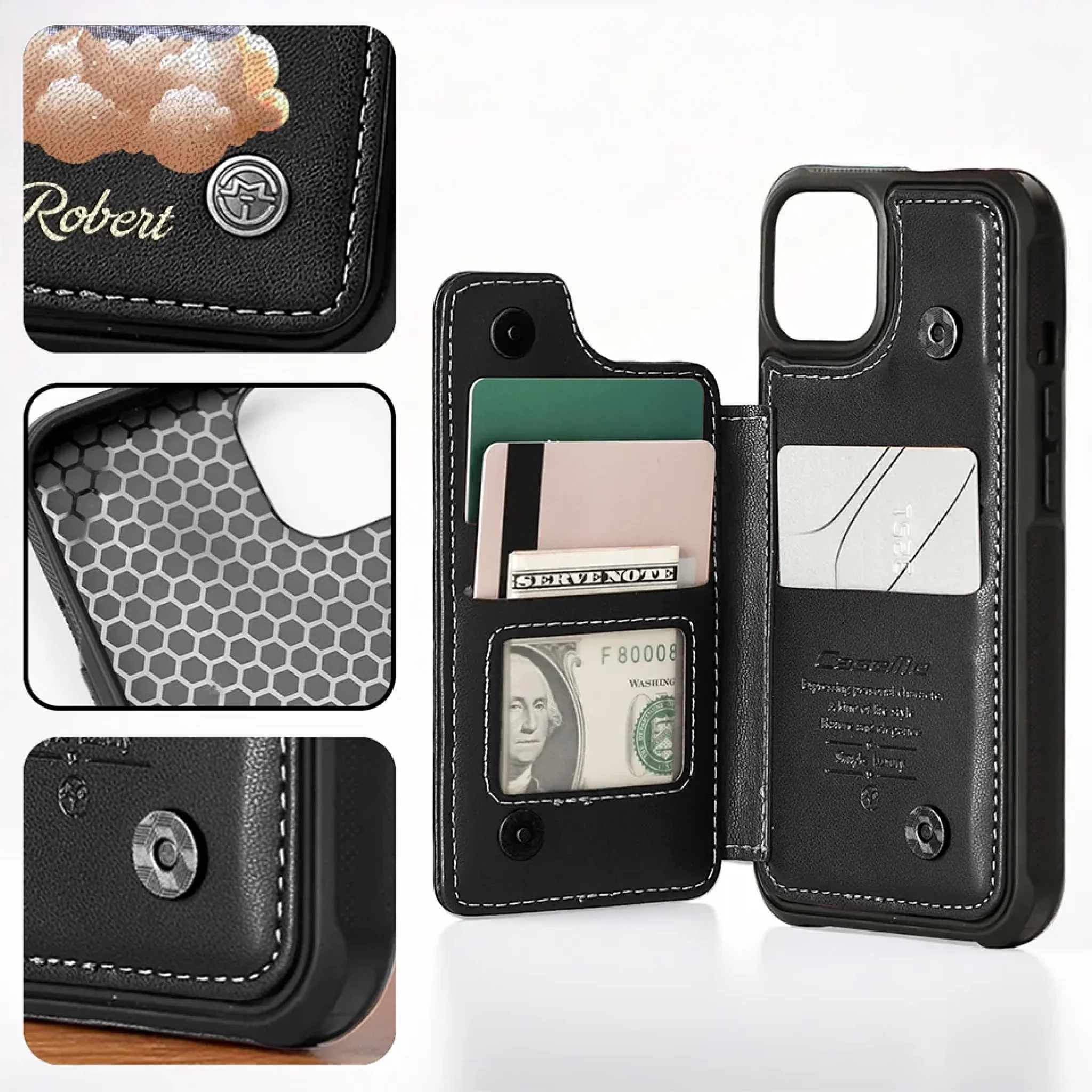 Custom Photo I Will Carry You With Me Until I See You Again - Memorial Personalized Custom Leather Flip Wallet Phone Case - Sympathy Gift For Family Members - Image 8