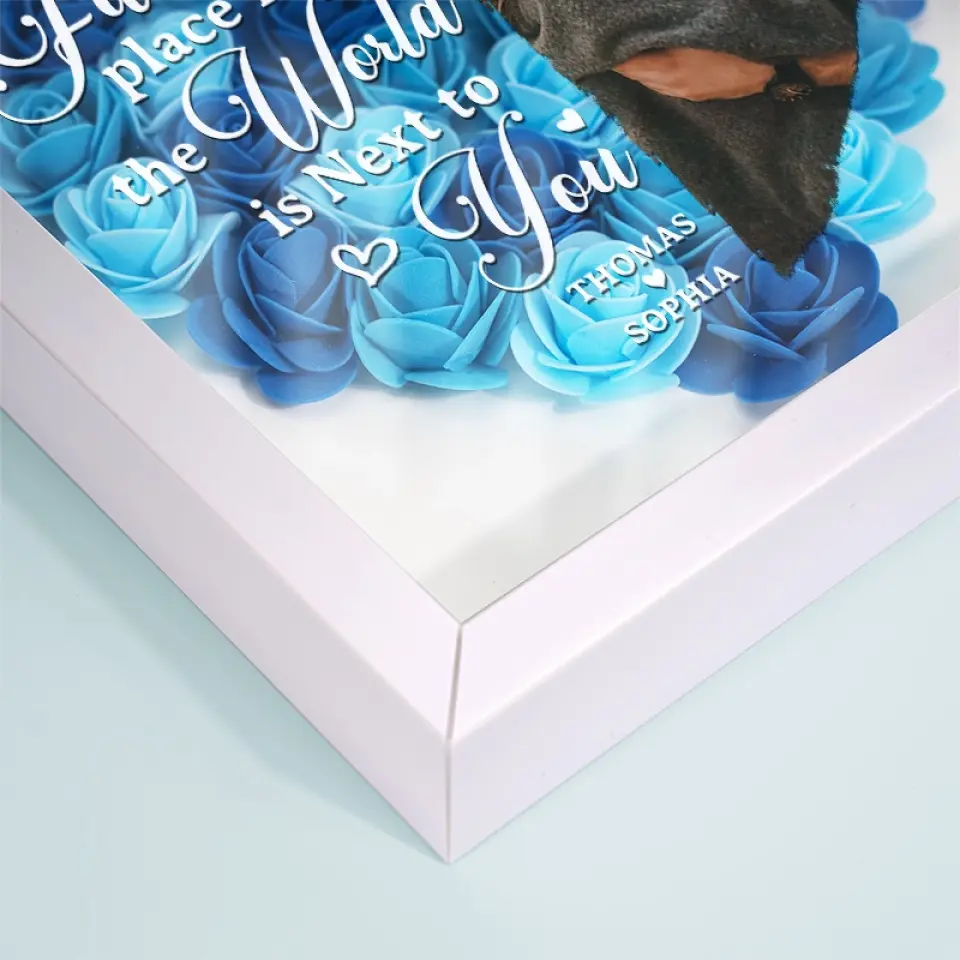 Custom Photo If I Know What Love Is, It Is Because Of You - Couple Personalized Custom Flower Shadow Box - Gift For Husband Wife, Anniversary - Image 7