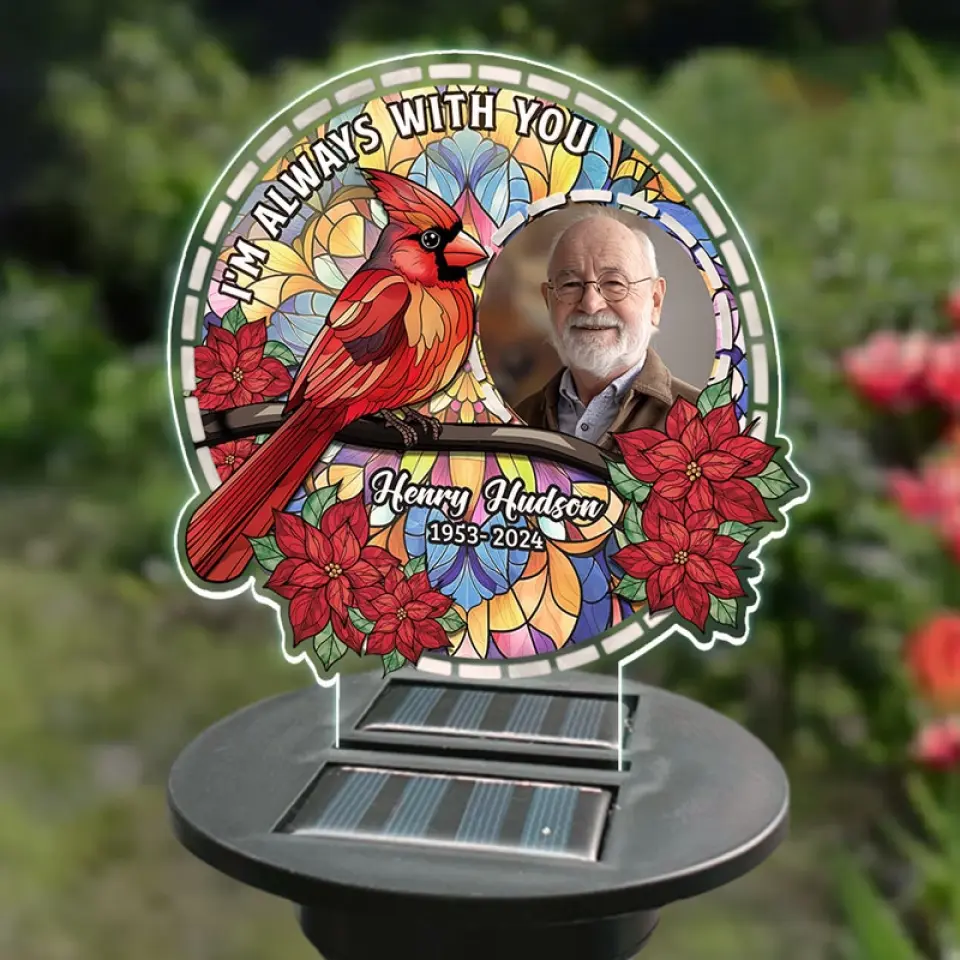 Custom Photo I'm Always By Your Side - Memorial Personalized Custom Garden Solar Light - Sympathy Gift For Family Members - Image 3