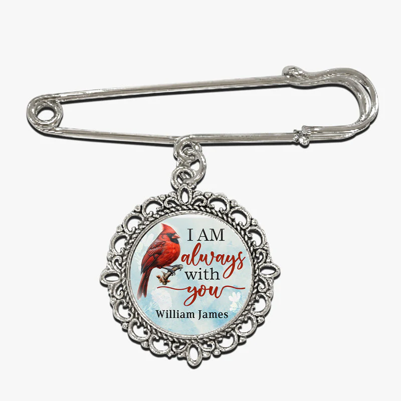 Custom Photo I'm Always With You - Memorial Personalized Custom Round Shaped Lapel Pin, Brooch - Sympathy Gift For Family Members - Image 2