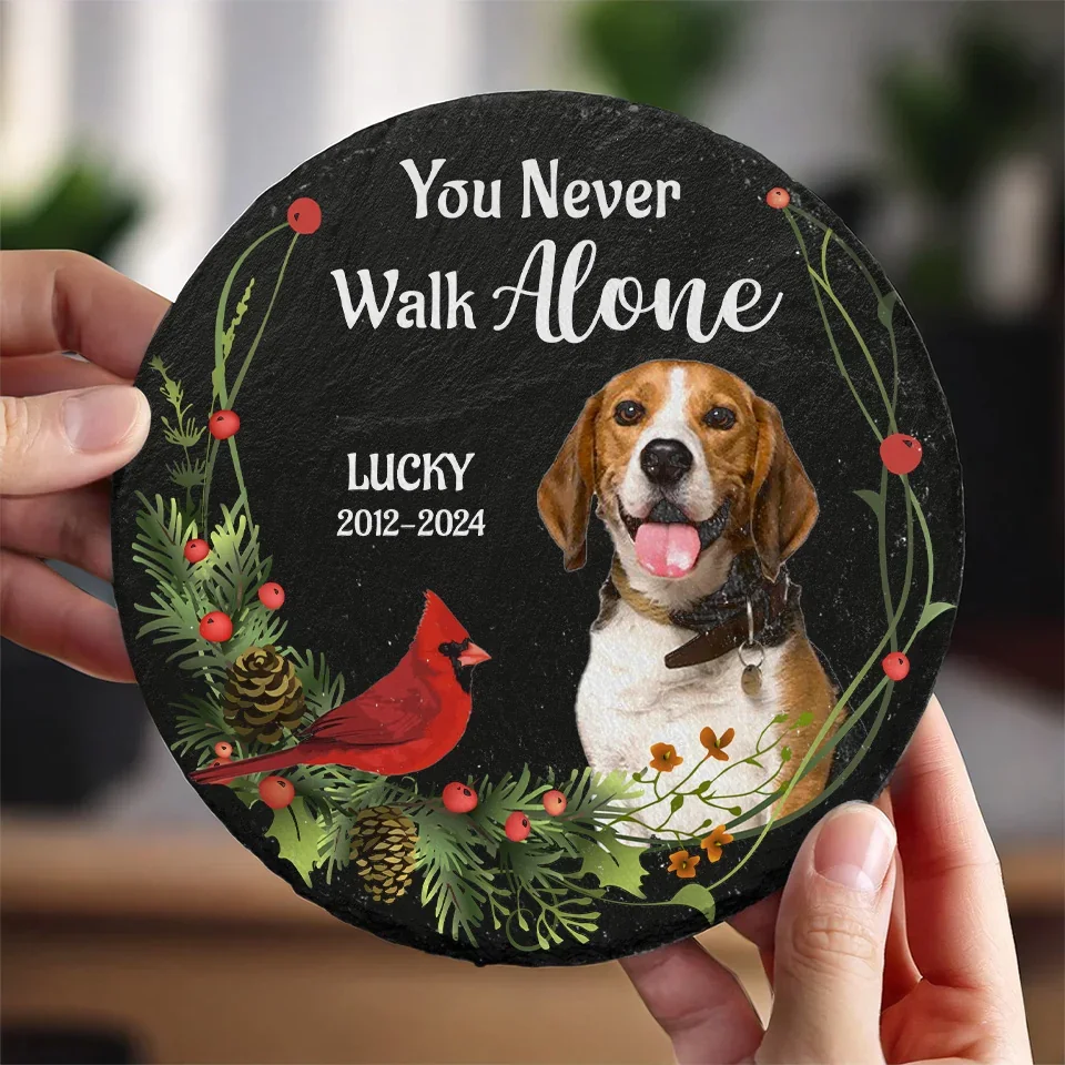 Custom Photo I'm Always With You - Memorial Personalized Custom Round Shaped Stone With Stand - Sympathy Gift For Pet Owners, Pet Lovers - Image 4
