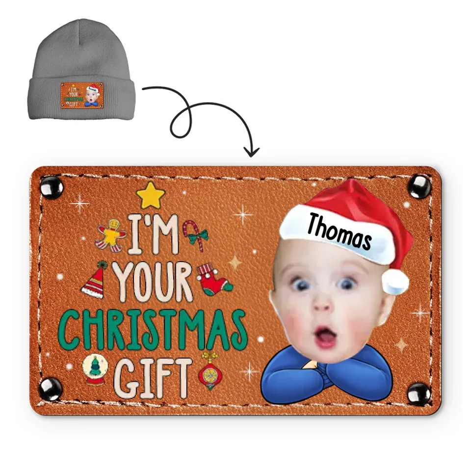 Custom Photo I'm Your Christmas Gift - Family Personalized Custom Baby Beanie Hat - Christmas Gift For Baby Kids, Newborn Baby - Image 7