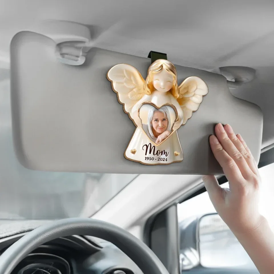 Custom Photo In Loving Memory Of A Gentle Soul - Memorial Personalized Custom Car Visor Clip - Sympathy Gift For Family Members - Image 4