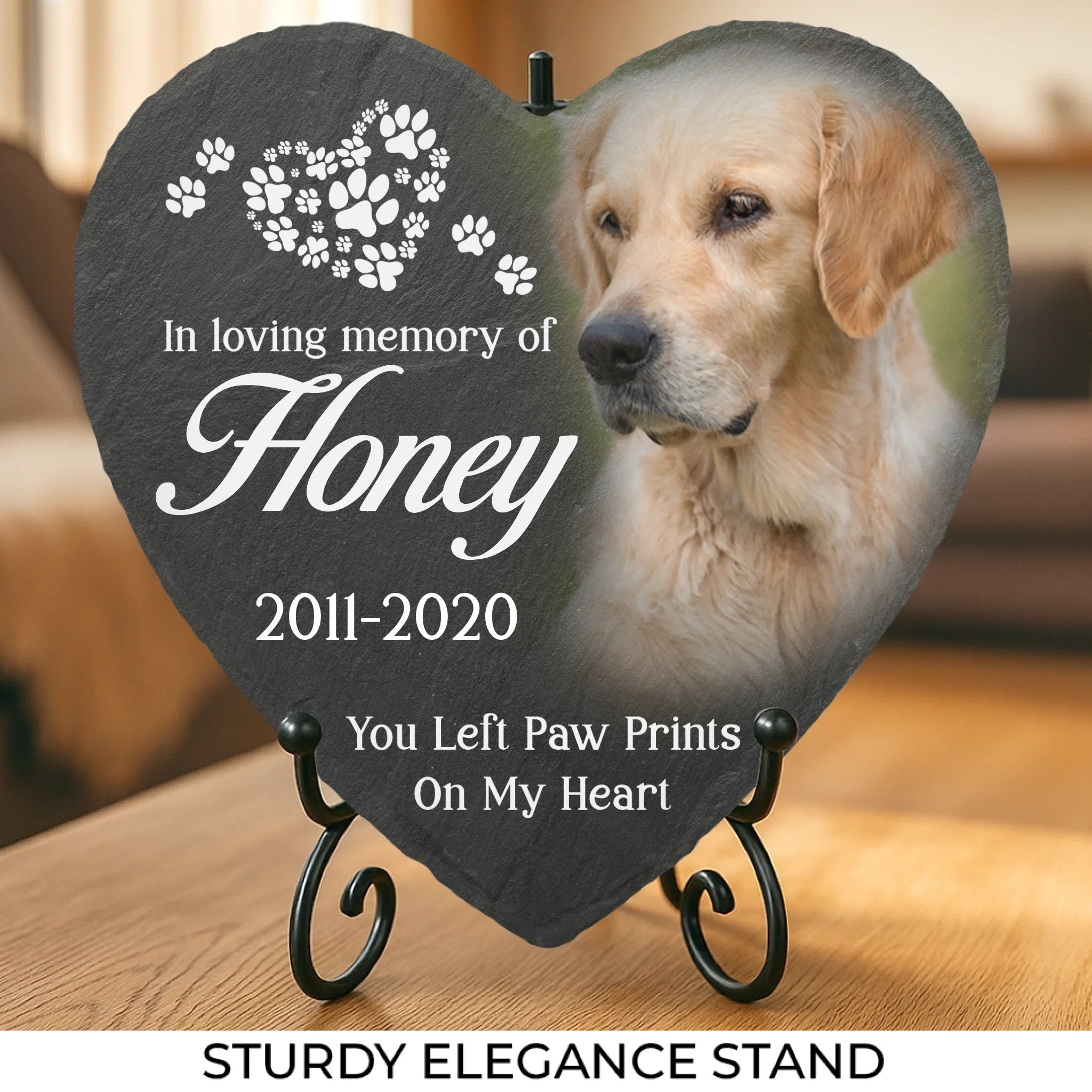 Custom Photo In Loving Memory Of - Memorial Personalized Custom Heart Shaped Memorial Stone - New Arrival, Sympathy Gift For Pet Owners, Pet Lovers - AMZ - Image 2