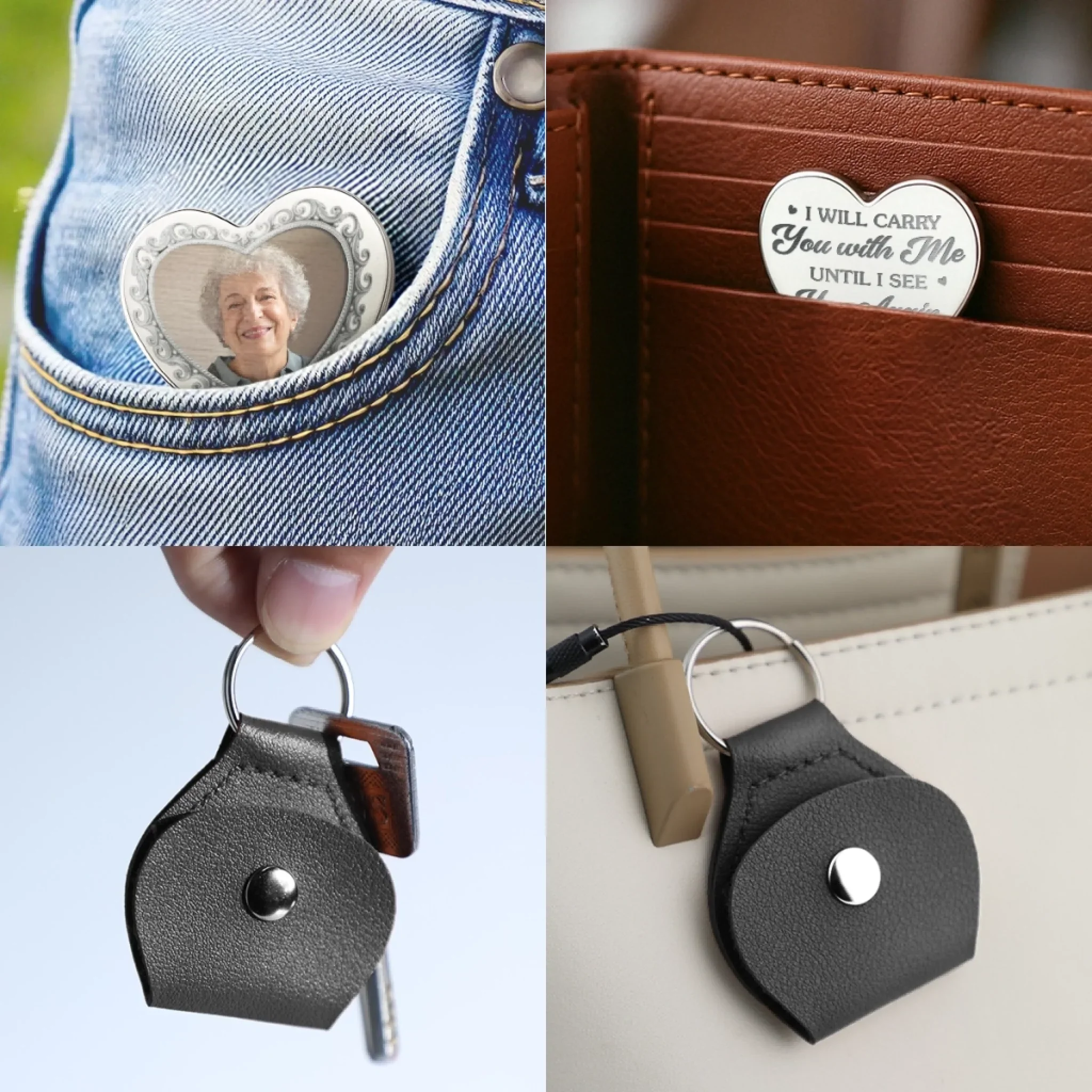 Custom Photo In My Soul, Always - Memorial Personalized Custom Heart Pocket Hug - Sympathy Gift For Family Members - Image 5
