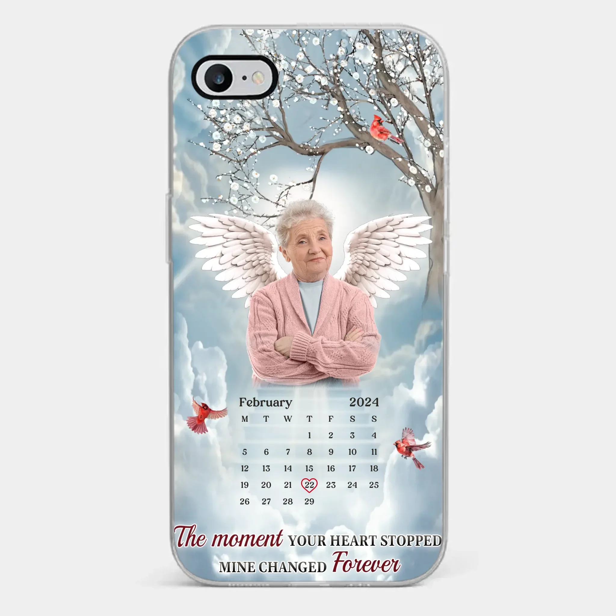 Custom Photo In Our Hearts, You Live On - Memorial Personalized Custom Clear Phone Case - Sympathy Gift For Family Members - Image 2