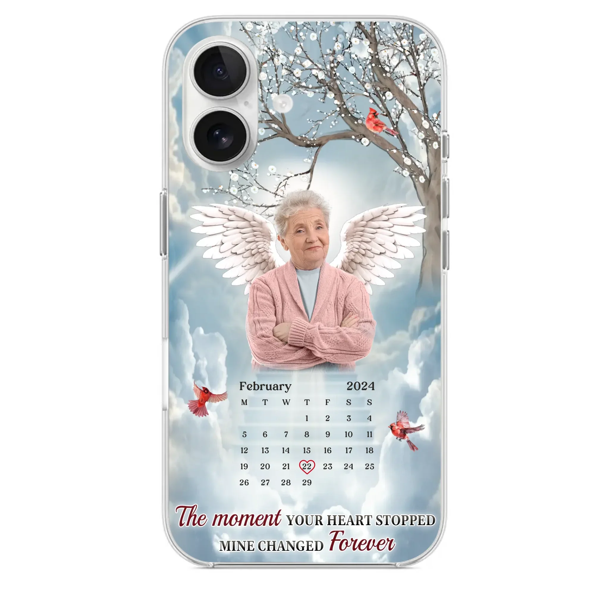 Custom Photo In Our Hearts, You Live On - Memorial Personalized Custom Clear Phone Case - Sympathy Gift For Family Members - Image 28