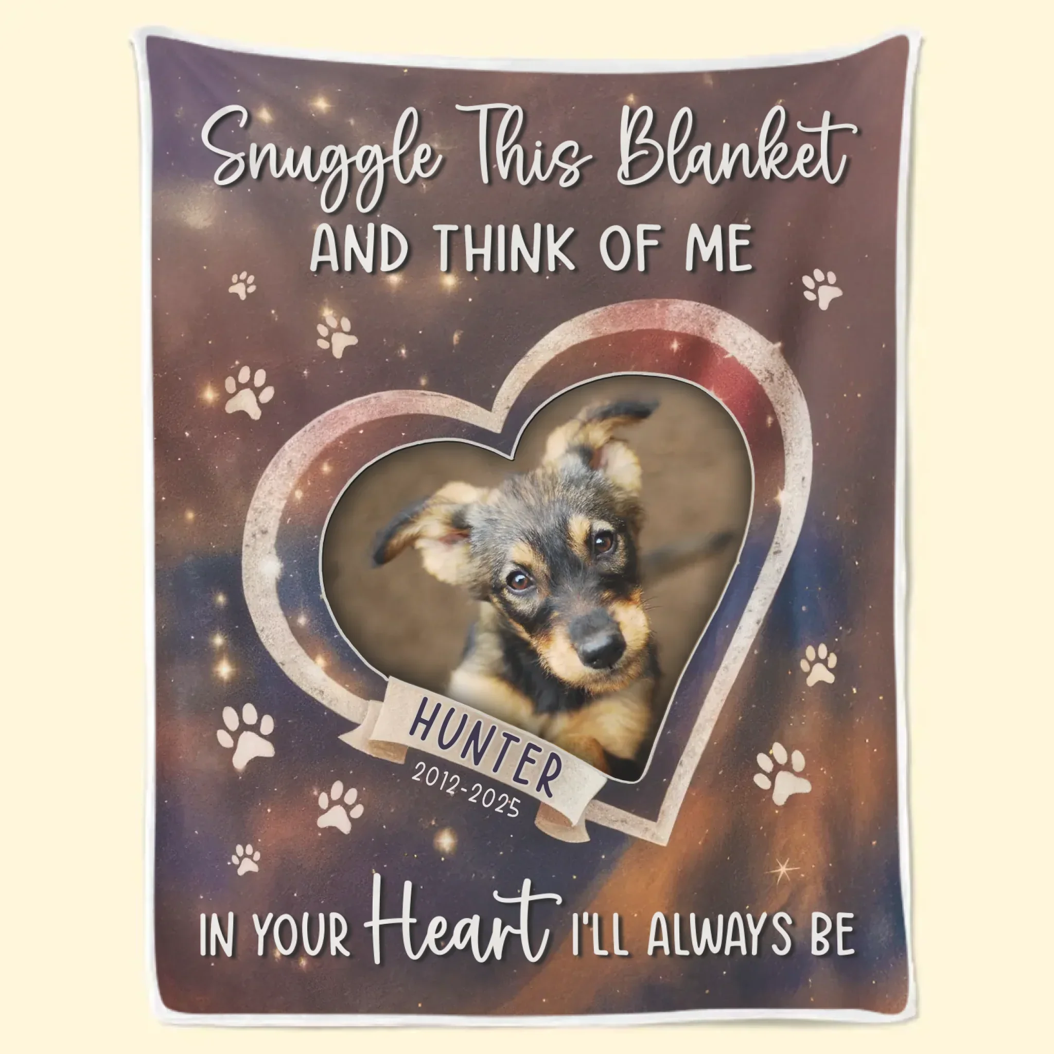 Custom Photo In Our Hearts, Your Love Still Shines - Memorial Personalized Custom Blanket - Sympathy Gift For Pet Owners, Pet Lovers - Image 2