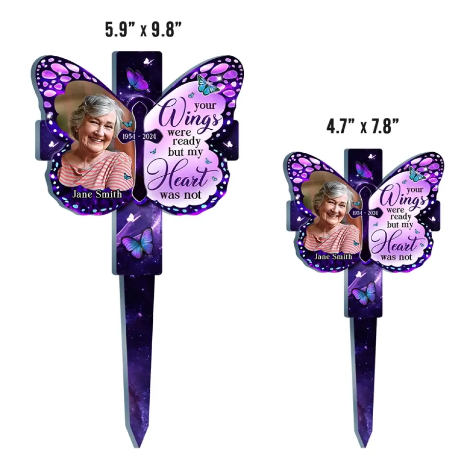 Custom Photo In Our Memories Forever - Memorial Personalized Custom Stain Glass Style Acrylic Garden Stake - Sympathy Gift For Family Members - Image 5