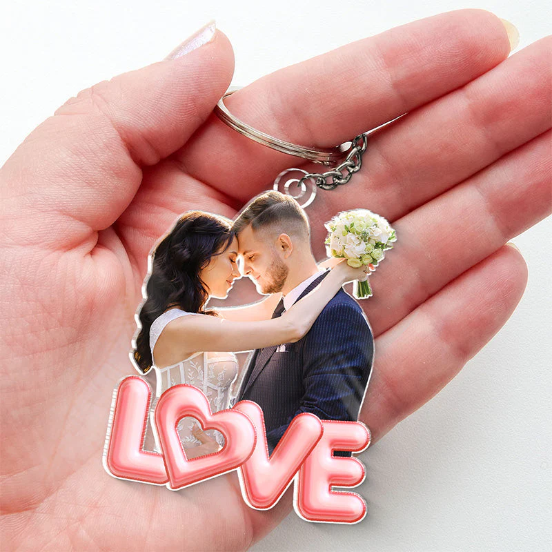 Custom Photo In Your Eyes, I See My Future - Couple Personalized Custom Shaped Acrylic Keychain - Gift For Husband Wife, Anniversary - Image 4