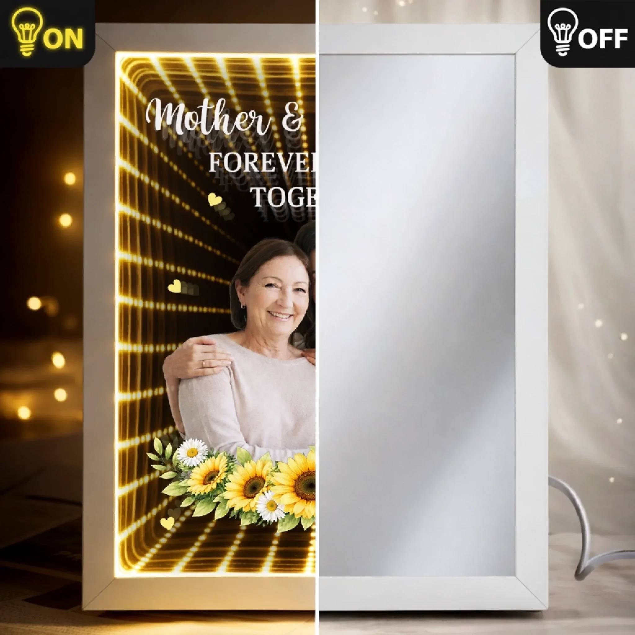 Custom Photo Infinity Mirror Light Box - Personalized Mother's Day Birthday Gifts For Mom - A Bond That Lasts Forever - Image 6