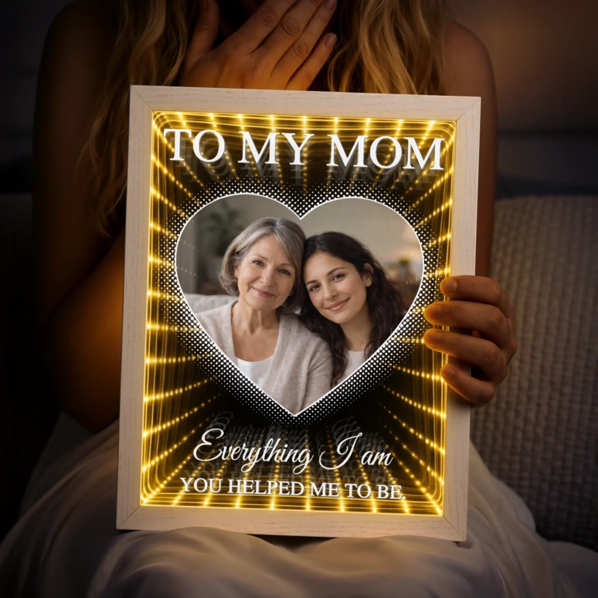 Custom Photo Infinity Mirror Light Box - Personalized Mother's Day Birthday Gifts For Mom - Celebrating Moms With Love - Image 5