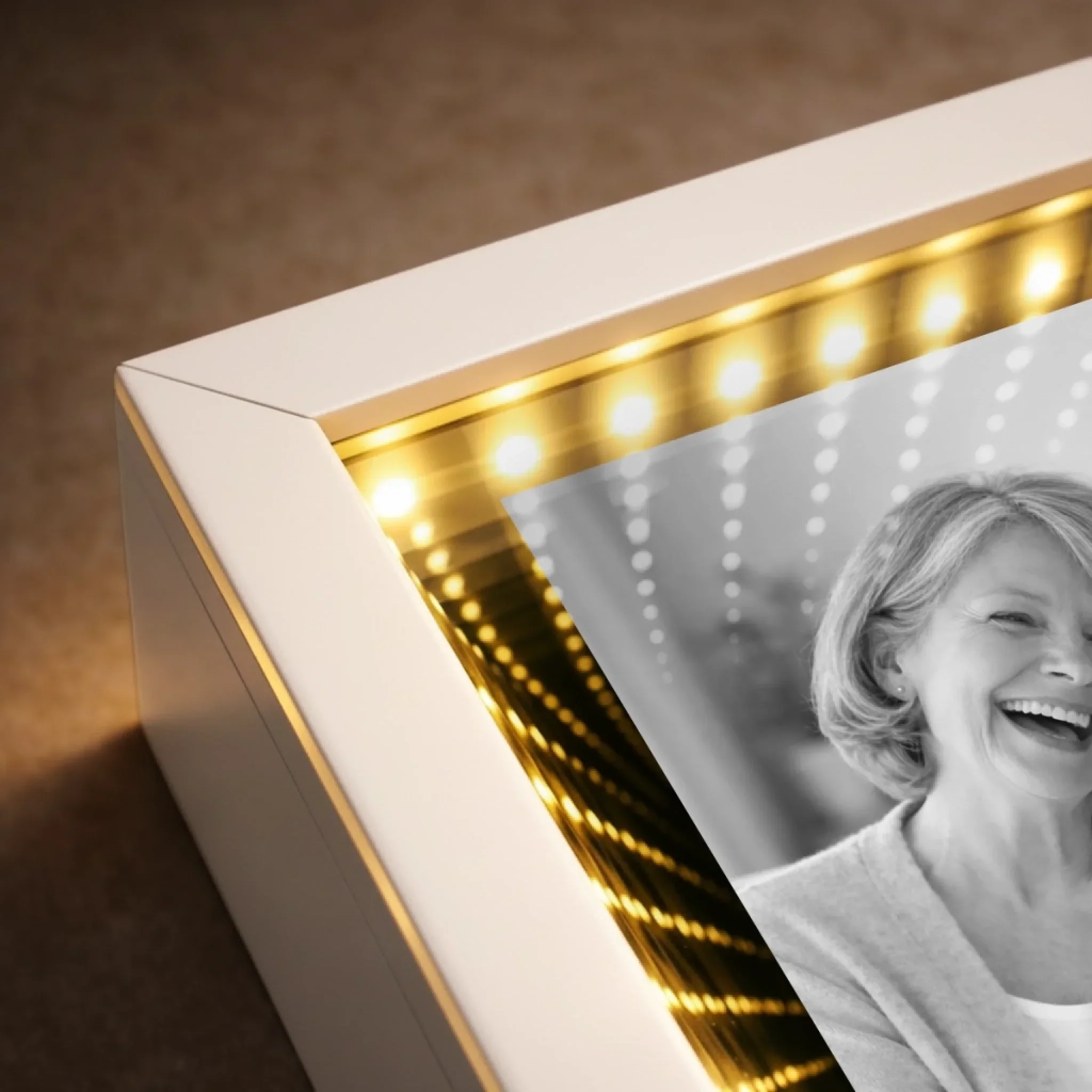Custom Photo Infinity Mirror Light Box - Personalized Mother's Day Birthday Gifts For Mom - Mom Means Everything - Image 8