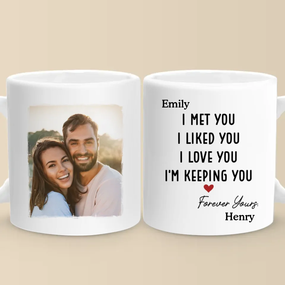 Custom Photo It Started With You And Stays With You - Couple Personalized Custom Mug - Gift For Husband Wife, Anniversary - Image 2