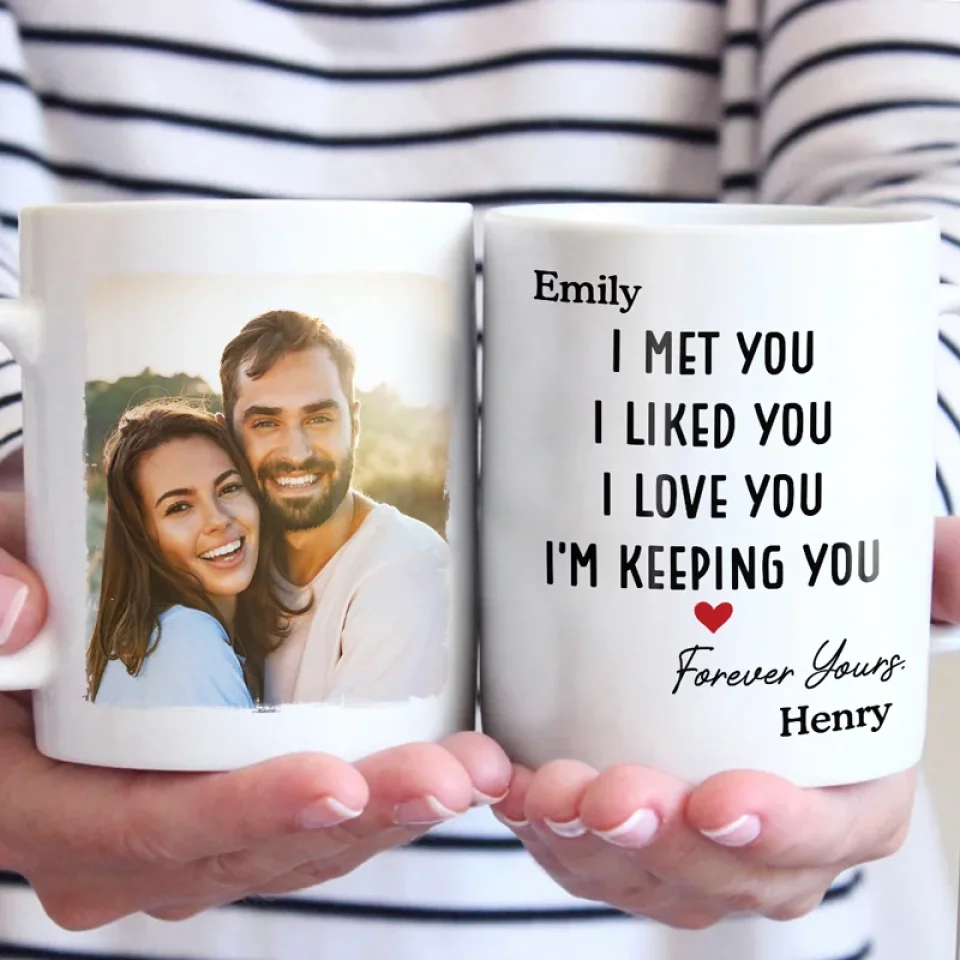 Custom Photo It Started With You And Stays With You - Couple Personalized Custom Mug - Gift For Husband Wife, Anniversary - Image 3
