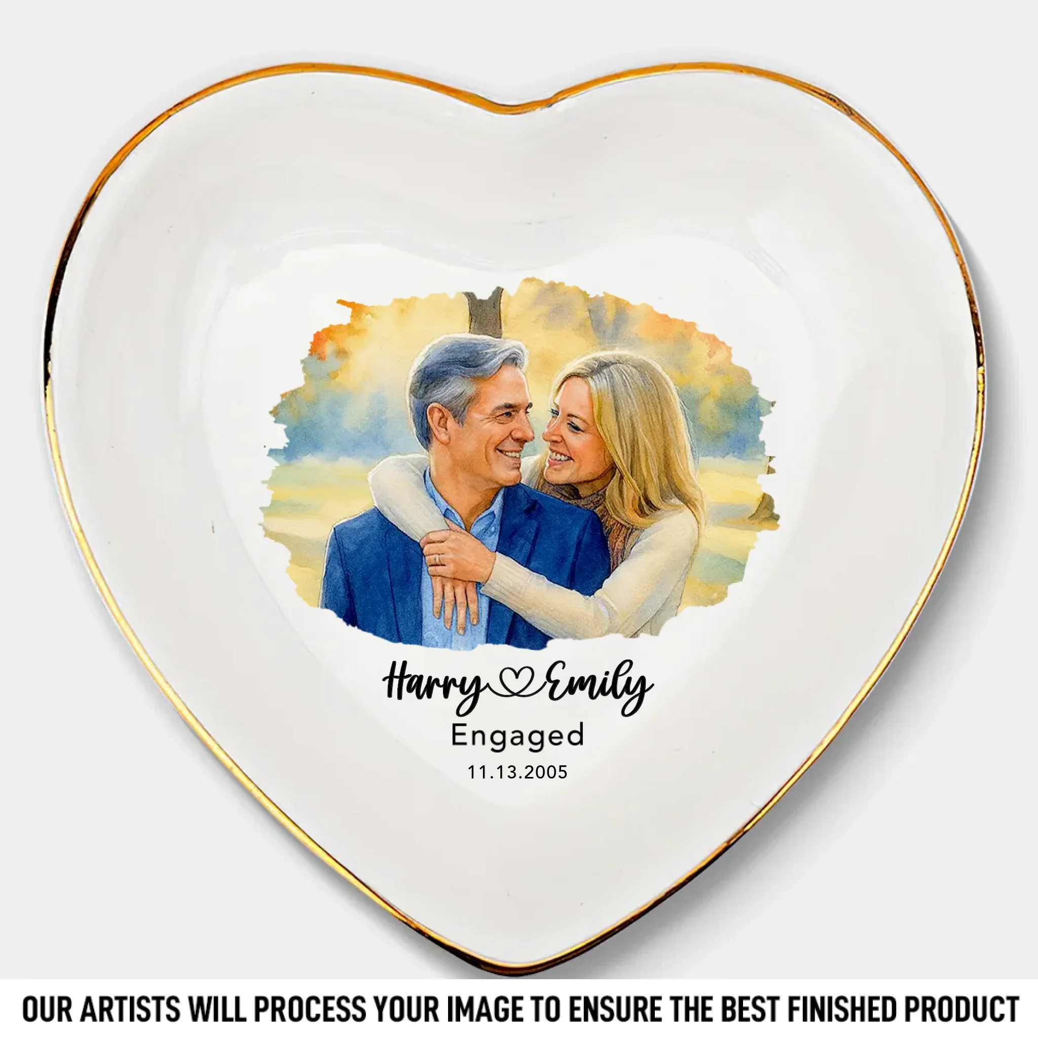 Custom Photo Jewelry Dish - Personalized Anniversary Wedding Gifts For Husband And Wife, Him And Her - Growing Love Through Every Season - Image 2