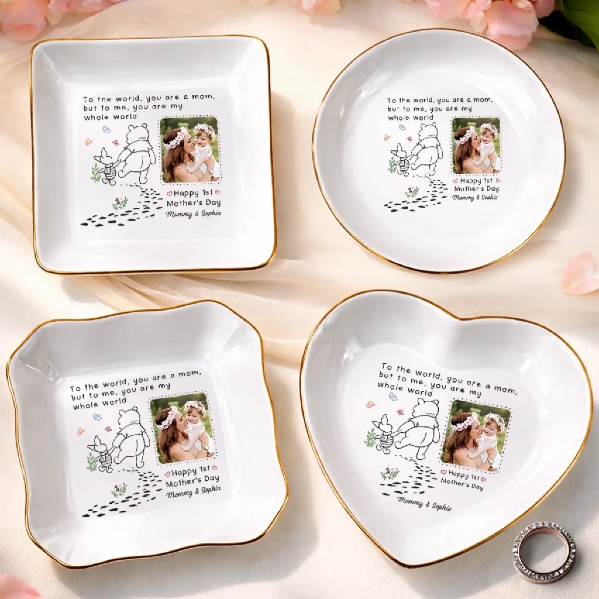 Custom Photo Jewelry Dish - Personalized Baby Shower, Gender Reveal Gifts For New Moms, New Parents - Welcome To The World - Image 4