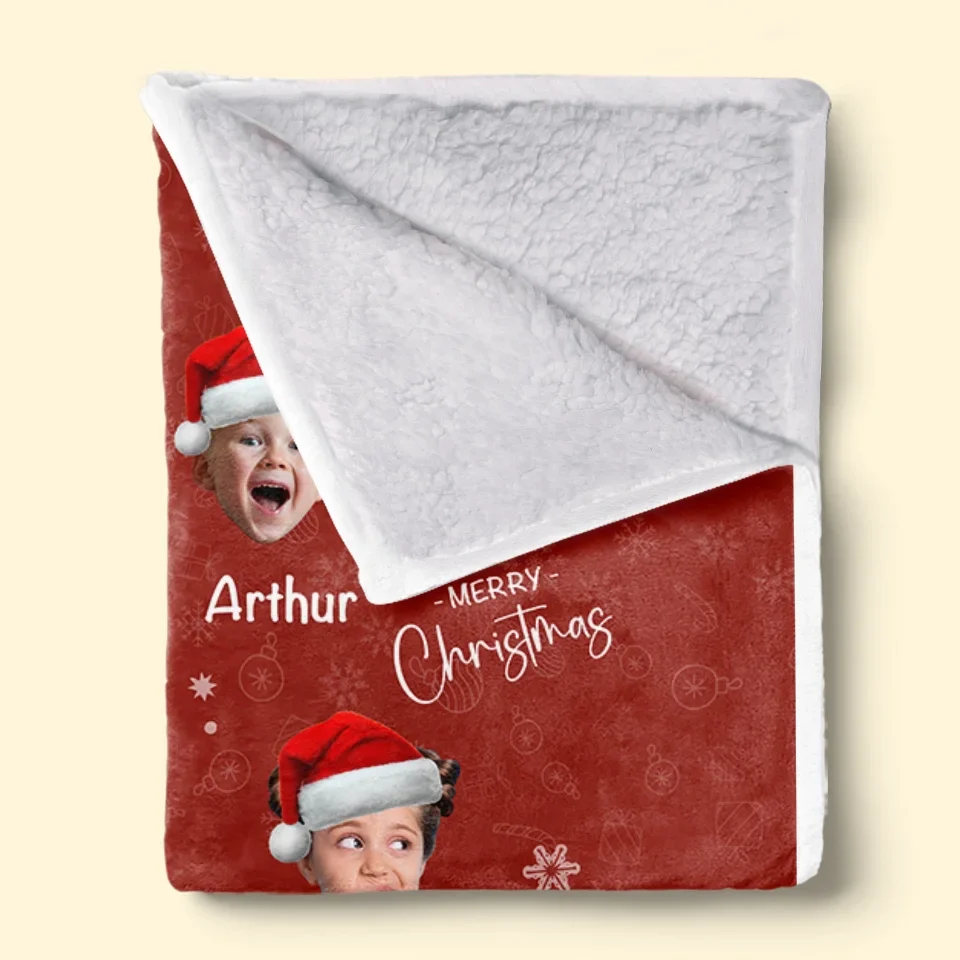 Custom Photo Joy Of Christmas Is Family - Family Personalized Custom Blanket - Christmas Gift For Family Members - Image 4
